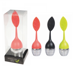 BOULE À THÉ FEUILLE SILICONE NOIR