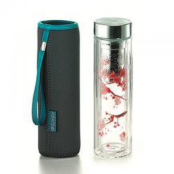 THERMOS VERRE ROUGE FLEUR 35CL