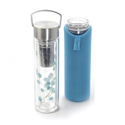 THERMOS EN VERRE - BLEU 35CL