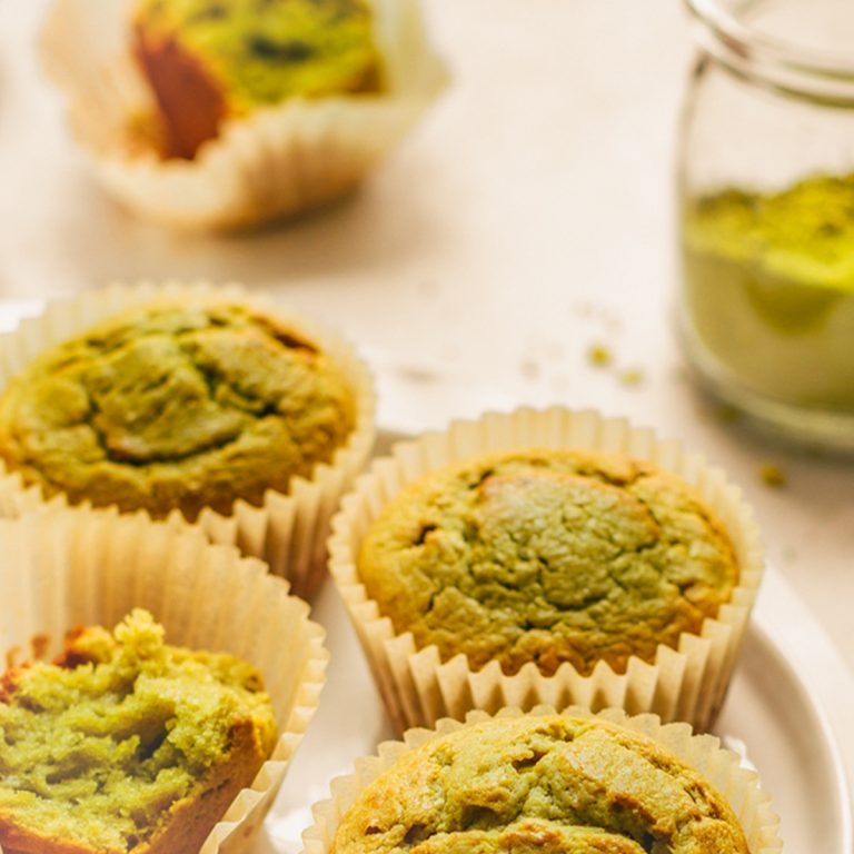 Muffins au thé matcha & chocolat blanc